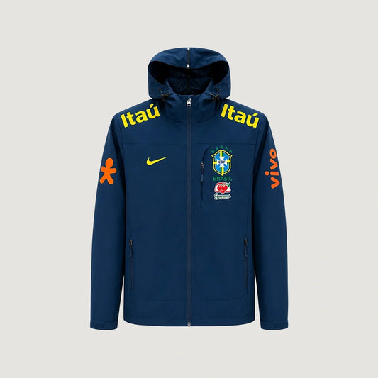 Brésil – Veste Coupe-Vent à Capuche – Bleu Marine